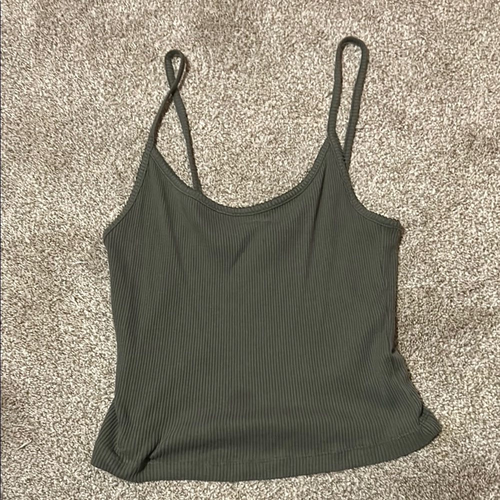 Olive Green Ribbed Cami Top
